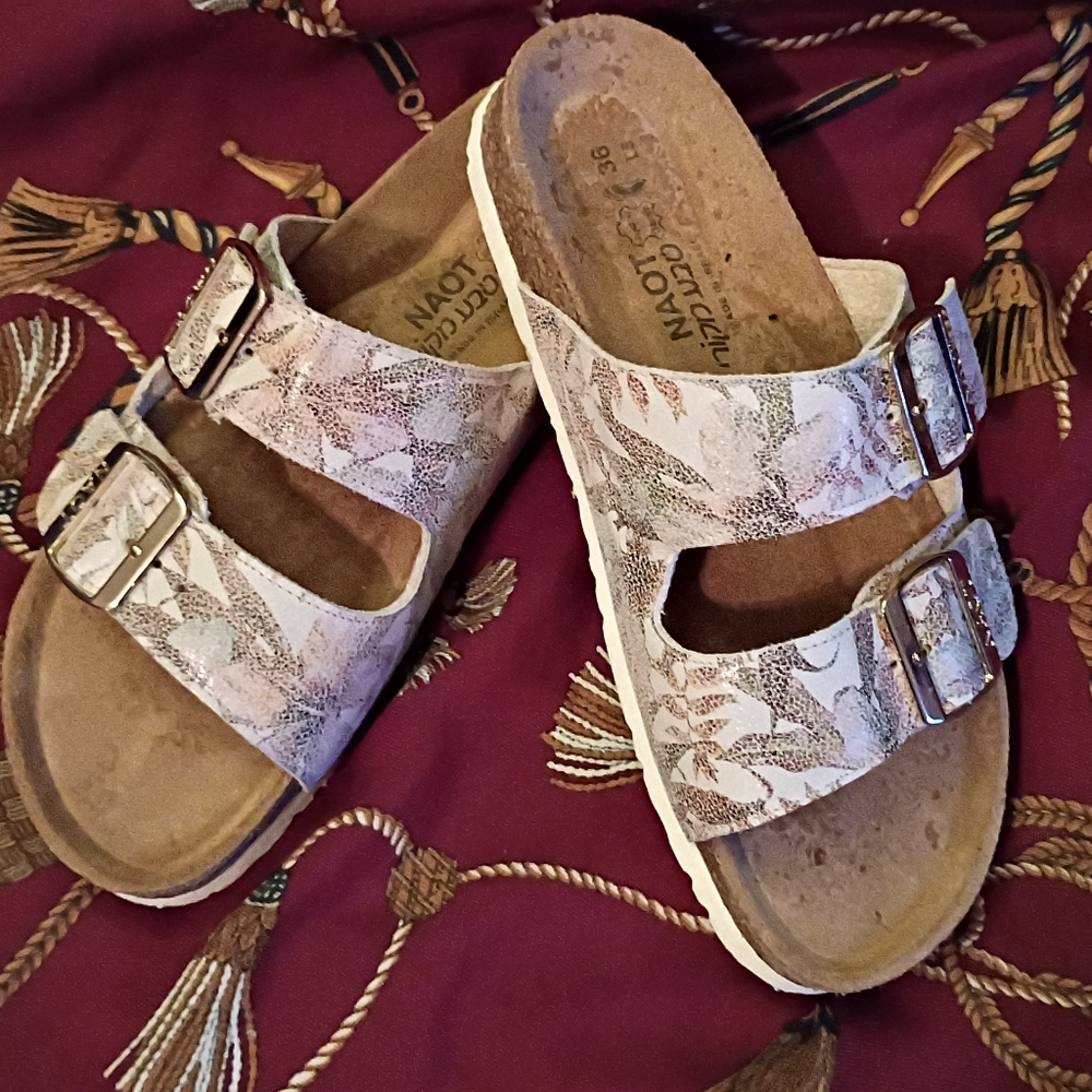 Naot White Sandals with Buckle